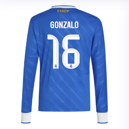 Real Madrid youth third long sleeve jersey jersey 2526 blue – gonzalo – 16 Kits - Authentic Fan Merchandise