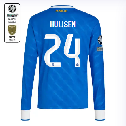 Real Madrid youth third long sleeve jersey jersey 2526 blue – huijsen – 24 – champions league  intercontinental Kits - Authentic Fan Merchandise