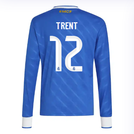 Real Madrid youth third long sleeve jersey jersey 2526 blue – trent – 12 Kits - Authentic Fan Merchandise